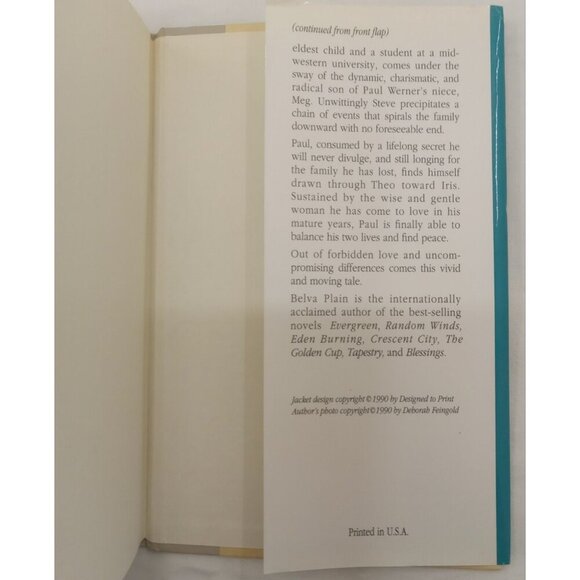 Harvest by Belva Plain – VG+ Vintage Hardcover, Family Saga Fiction - Picture 7 of 10